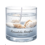 Bicchiere di vetro mare con cera gel