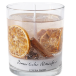 Bicchiere medio con arancia con cera gel