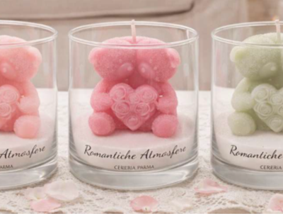 Bichiere con orso coppia cuore